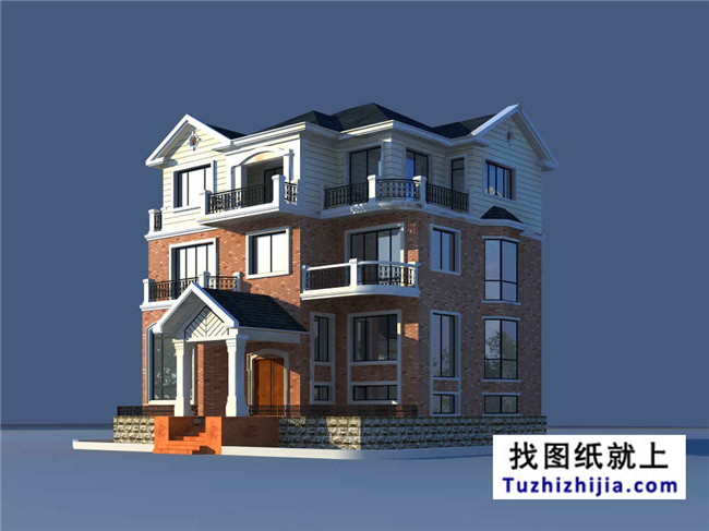 180平方米三層豪華別墅農村房屋設計施工圖紙,14X17米