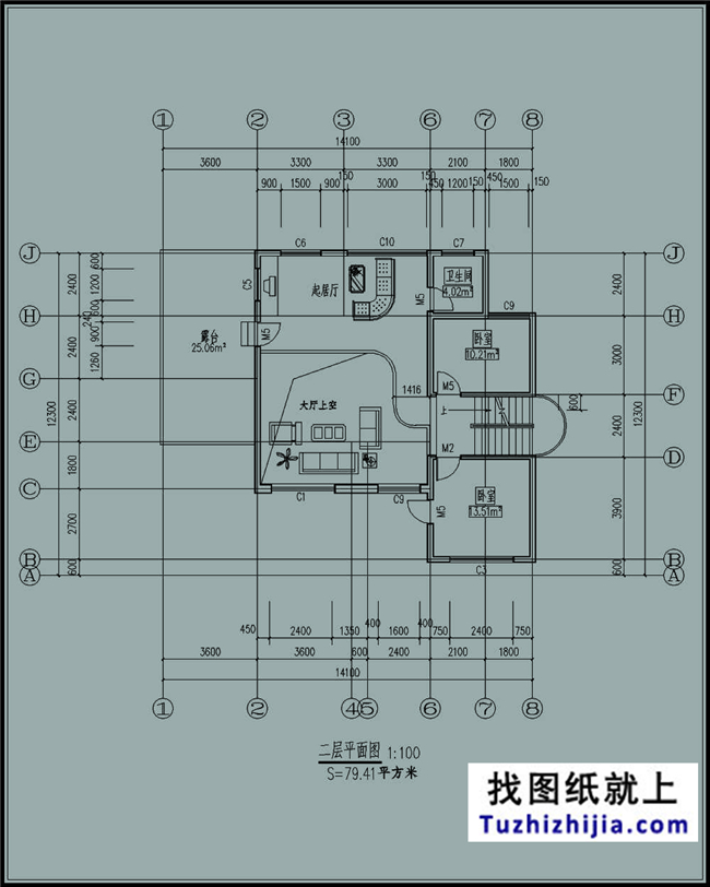 135平方米三層農村別墅建筑圖紙及外觀圖,14X12米