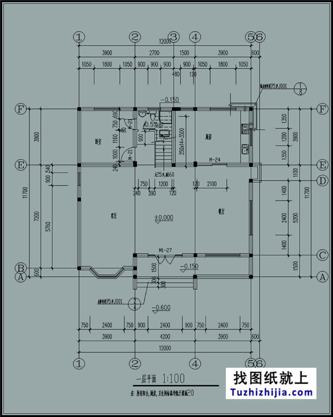 140平方米地中海風(fēng)格農(nóng)村三層別墅施工圖紙帶效果圖,12X12米