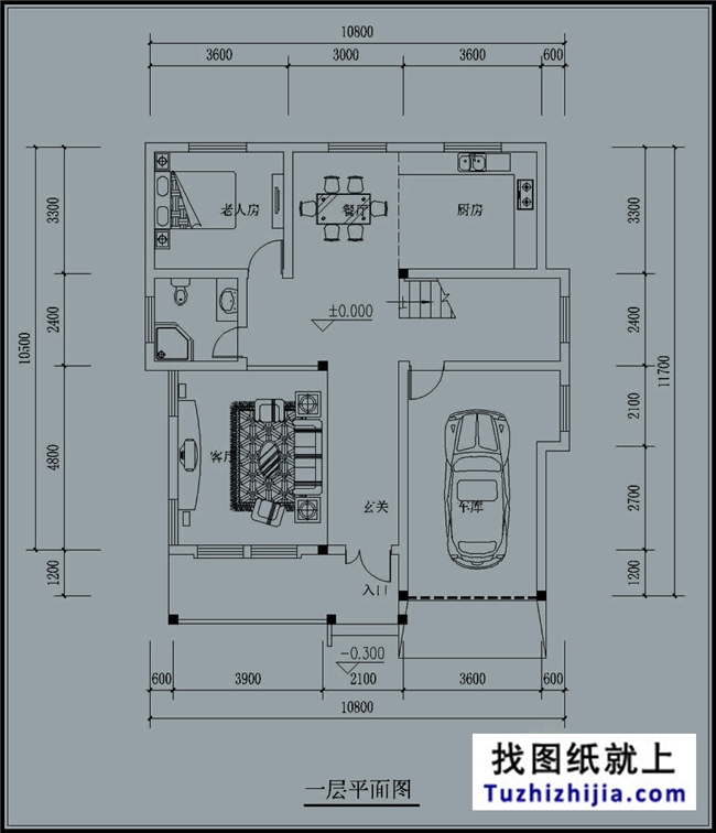 110平方米三層自建別墅設計建筑圖紙及效果圖,11X11米