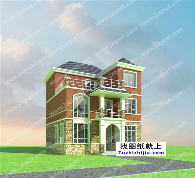 105平方米新農(nóng)村自建三層小別墅設(shè)計(jì)施工圖,10x11米