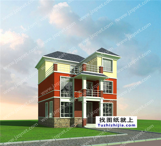 105平方米新農(nóng)村自建三層小別墅設(shè)計(jì)施工圖,10x11米