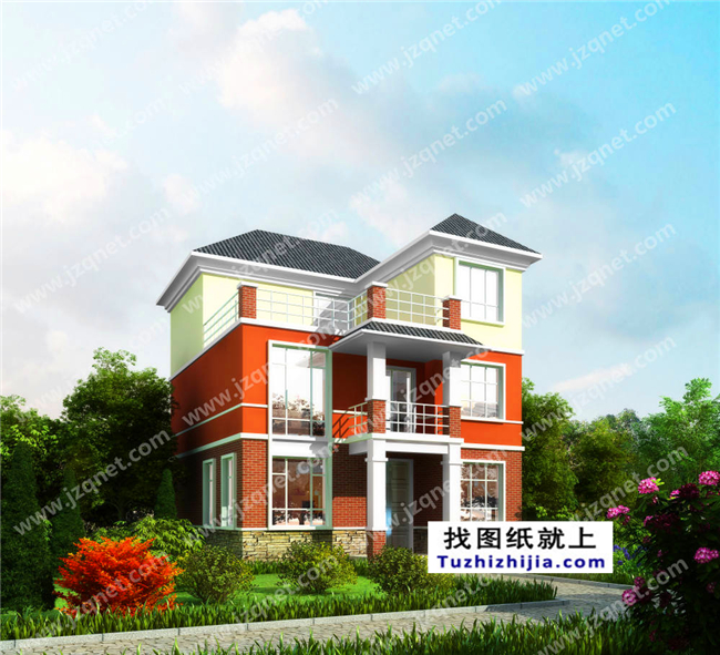 105平方米新農(nóng)村自建三層小別墅設(shè)計(jì)施工圖,10x11米