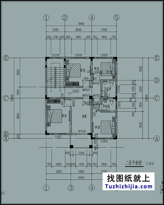 105平方米新農(nóng)村自建三層小別墅設(shè)計(jì)施工圖,10x11米