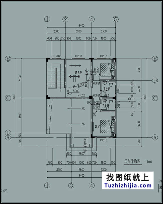 105平方米新農(nóng)村自建三層小別墅設(shè)計(jì)施工圖,10x11米