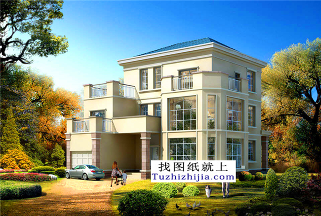 140平方米新農(nóng)村三層別墅自建施工設(shè)計圖,14x14米