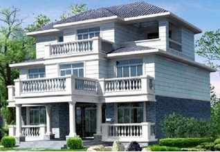 預算20多萬140平方米農村三層別墅建筑圖紙及效果圖，12x10米