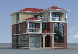 預算30萬左右的新農村三層別墅設計圖及效果圖，帶車庫