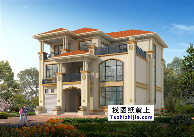 高端農村三層歐式房屋設計圖紙