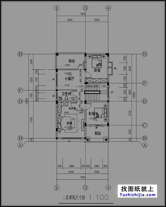 地中海風格三層別墅設計圖紙，帶外觀效果圖