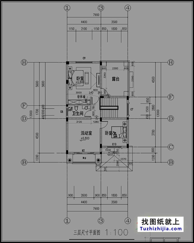 地中海風格三層別墅設計圖紙，帶外觀效果圖
