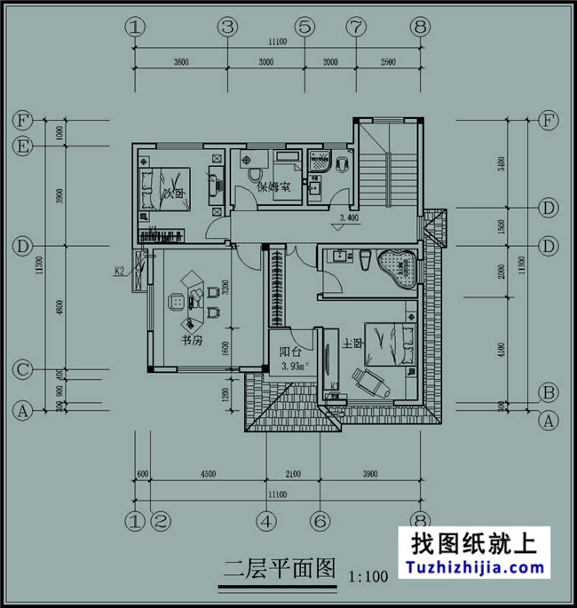 120平方米新農村自建三層別墅施工圖紙,11X11米