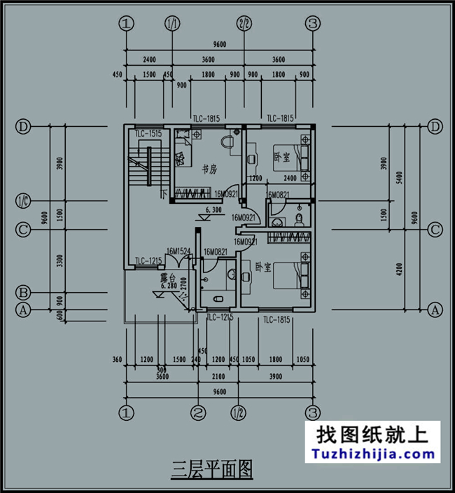 100平方米地中海風格農村三層別墅建筑設計圖紙,10X10米