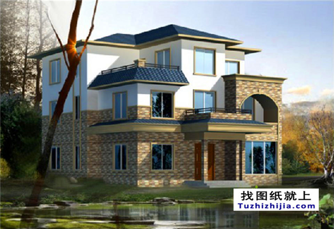 180平方米三層別墅戶型設計圖紙及效果圖,13x16米