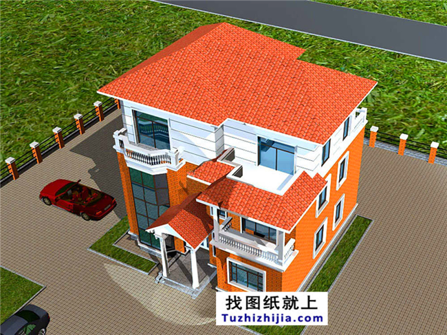 120平方米農村現代大氣的三層別墅設計施工圖紙大全,12x11米