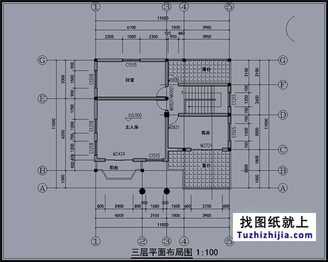 120平方米農村現代大氣的三層別墅設計施工圖紙大全,12x11米