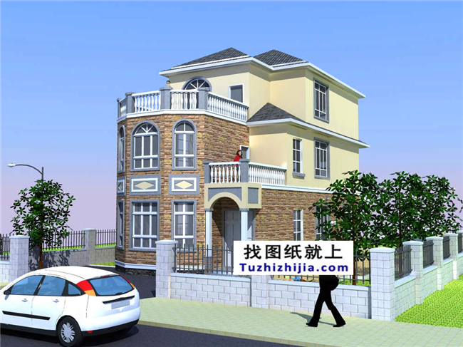 110平方米農(nóng)村三層別墅設(shè)計施工建筑圖紙,16X7米