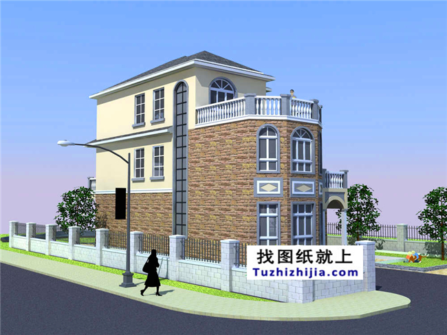 110平方米農(nóng)村三層別墅設(shè)計施工建筑圖紙,16X7米