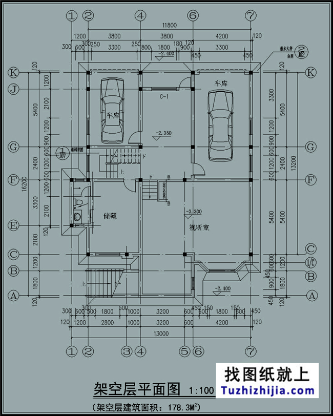 180平方米農村三層別墅建筑設計圖及外觀圖,13x14米