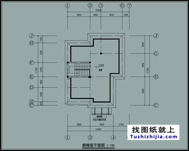 造價:26萬左右新農村帶閣樓的三層別墅施工圖紙,10*14米120平方米