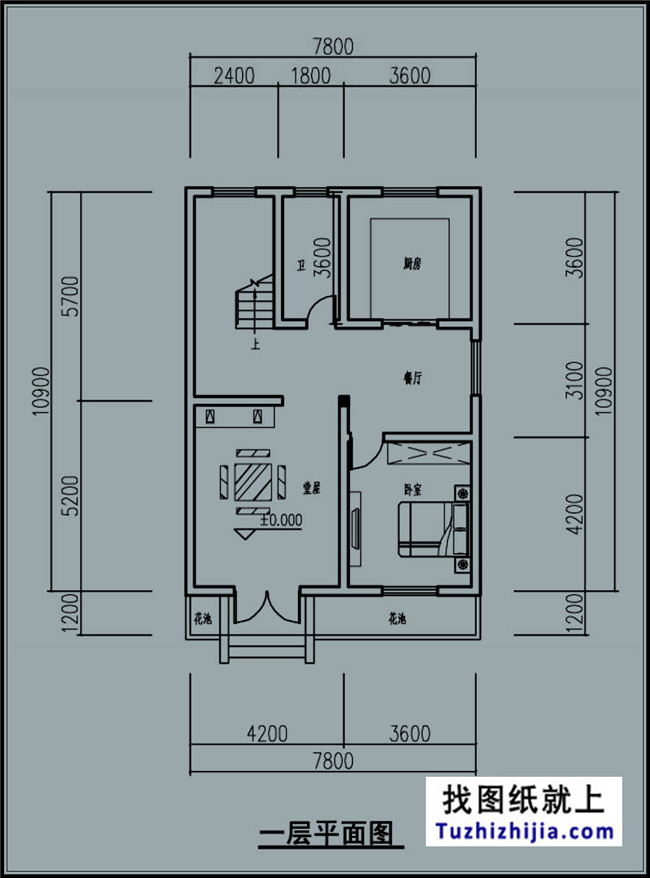 造價:15萬,農村徽派風格三層自建別墅設計圖,8X11米90平方米