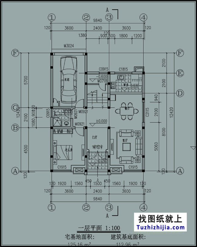 造價:22萬,115平方米三層地中海風格農村別墅設計圖紙,10x12米