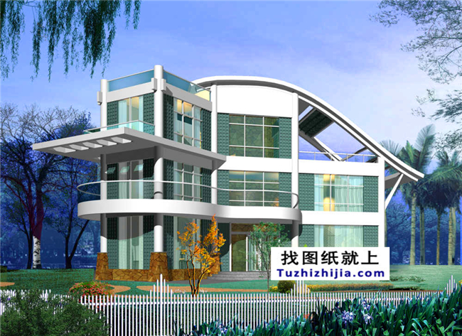 造價:40萬,150平方米現代鋼結構別墅設計圖及效果圖,8X14米