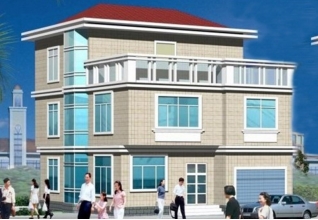 浙江新農村110平方米別墅建筑設計圖紙帶外觀效果圖