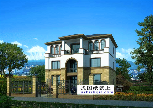 預算30萬以內的三層新農村小別墅設計施工圖紙及效果圖