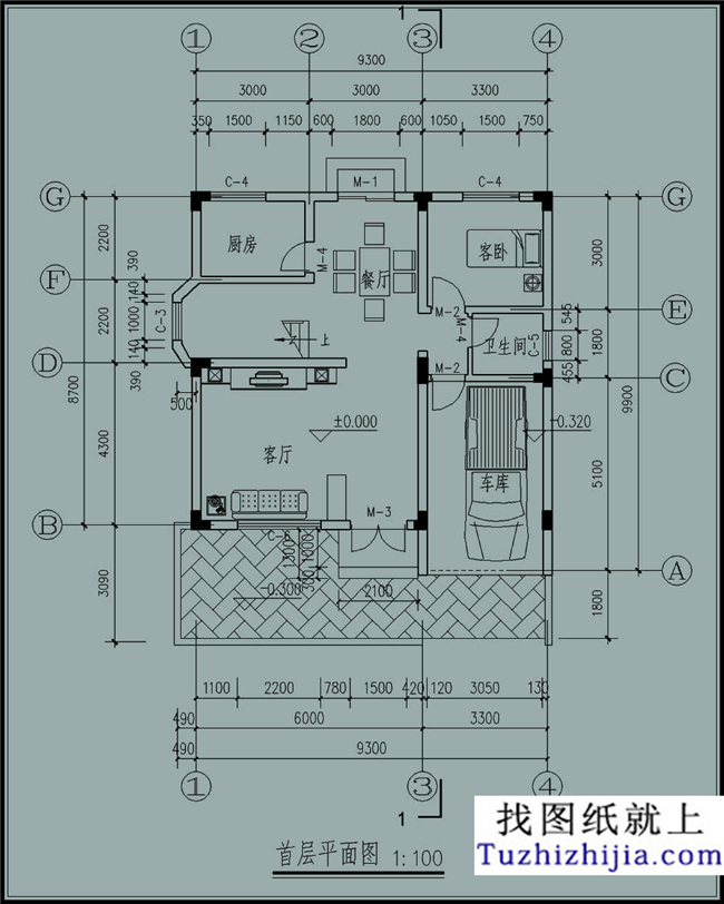 浙江新農(nóng)村110平方米別墅建筑設(shè)計(jì)圖紙帶外觀效果圖