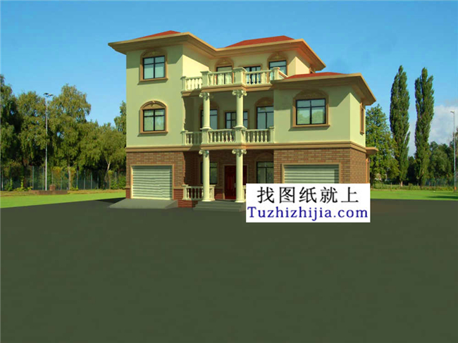 預算造價20多萬的新農村三層施工設計圖紙及外觀效果圖