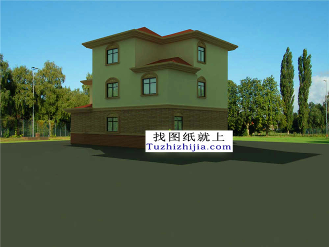 預算造價20多萬的新農村三層施工設計圖紙及外觀效果圖