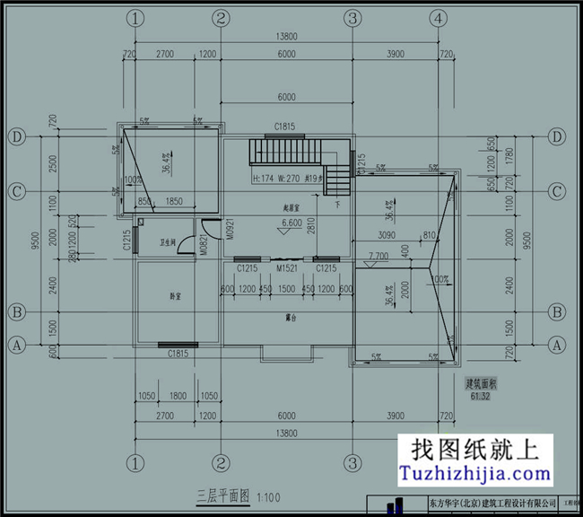 預算造價20多萬的新農村三層施工設計圖紙及外觀效果圖