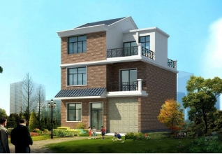 90平方米新農(nóng)村帶車庫三層房屋別墅設(shè)計圖紙及效果圖