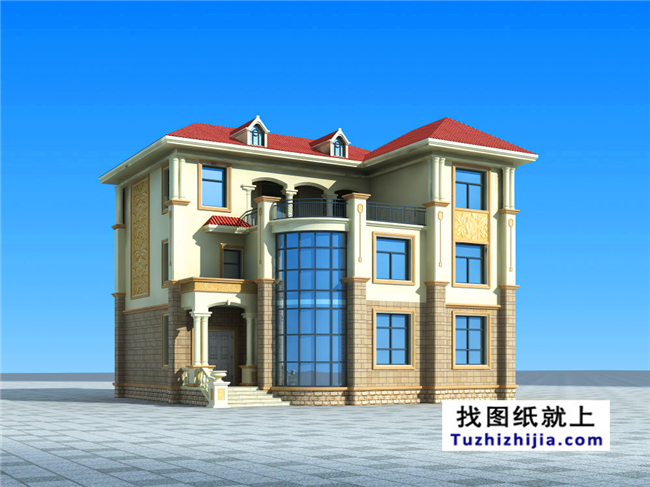  造價50萬以內的新農村三層別墅施工設計圖紙及效果圖