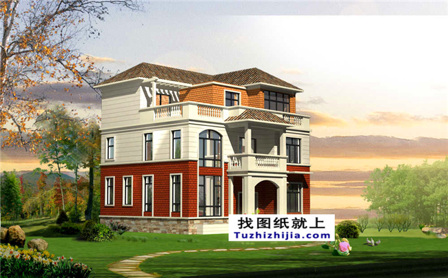 25萬左右的自建新農村房屋設計圖紙及效果圖