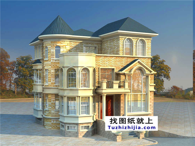 造價(jià)40多萬的歐式復(fù)式型三層別墅設(shè)計(jì)圖紙及效果圖