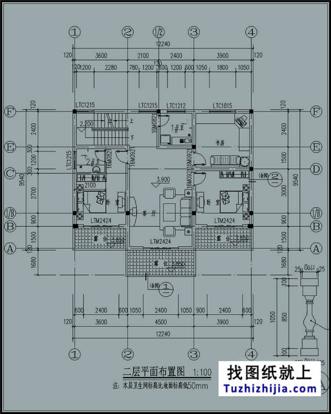 預算20萬左右的三層現代房屋別墅設計施工圖紙及效果圖