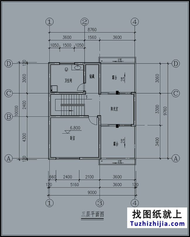 90平方米新農(nóng)村帶車庫三層房屋別墅設(shè)計(jì)圖紙及效果圖