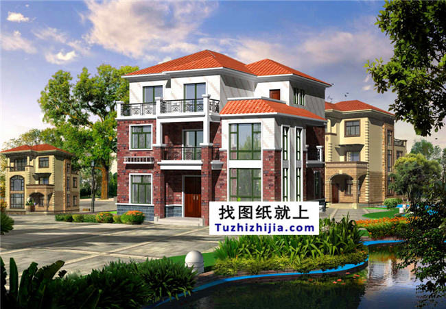 30萬左右的新農(nóng)村自建三層別墅施工設計圖紙及效果圖