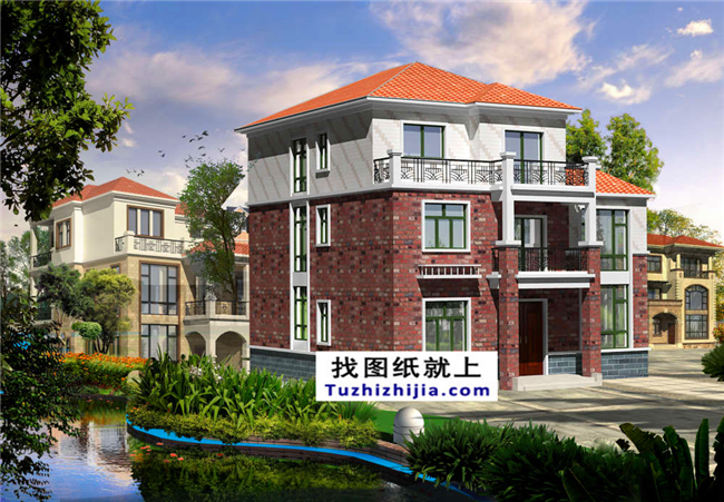 30萬左右的新農(nóng)村自建三層別墅施工設計圖紙及效果圖