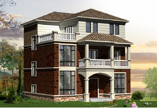 135平米的新農(nóng)村自建三層房屋設(shè)計(jì)圖紙及效果圖