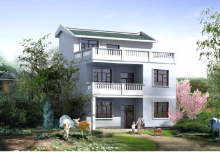 20萬以內的小戶型新農村三層房屋施工建筑設計圖紙及外觀圖