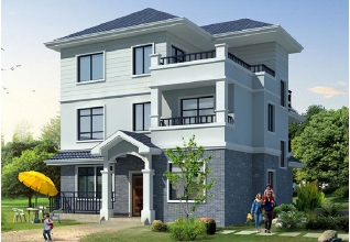 預算25萬以內的新農村帶露臺三層房屋設計施工圖及效果圖