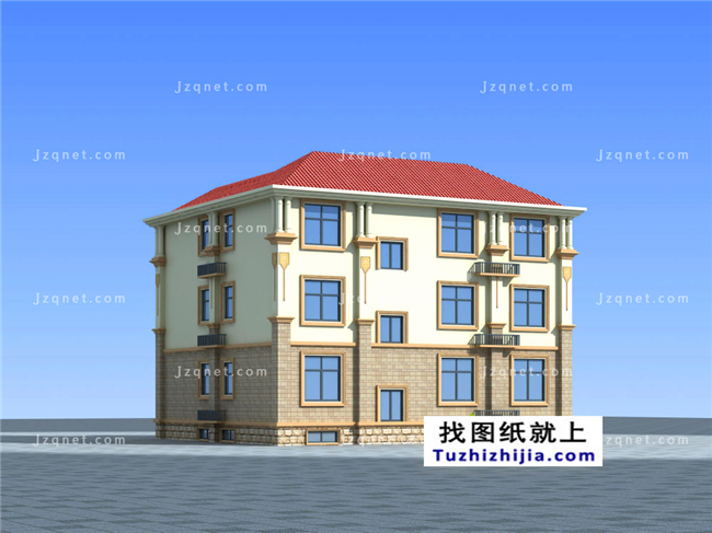 造價(jià)65萬(wàn)左右的三層歐式別墅房屋設(shè)計(jì)施工CAD圖紙及效果圖