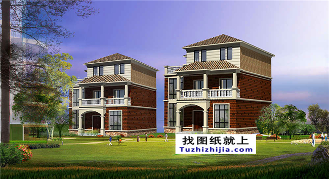 135平米的新農村自建三層房屋設計圖紙及效果圖