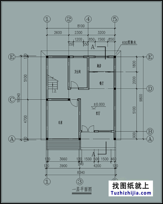 新農村自建80平方米小三層房屋建筑施工圖紙帶外觀圖