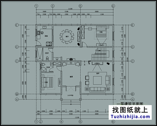 復式帶堂屋三層農村房屋設計圖紙帶效果圖