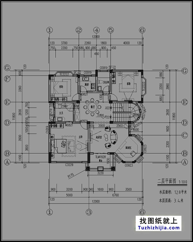 歐式豪華三層別墅設計圖紙，含外觀效果圖+施工圖