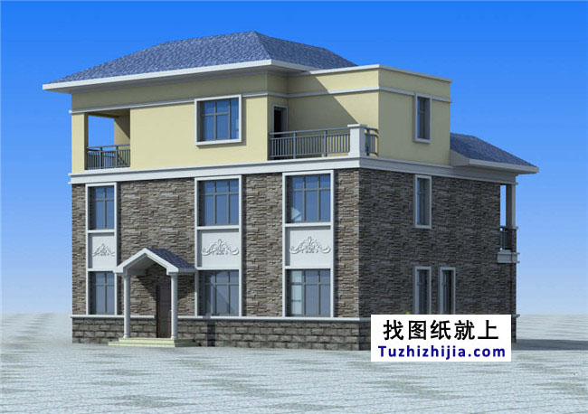 湖南鄉村三層別墅設計圖紙,帶屋頂花園(含效果圖)